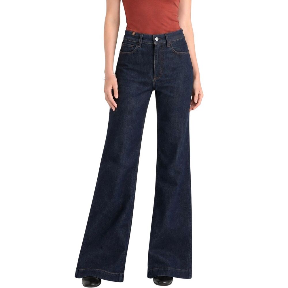 Notify Azalee Flare Jeans Womens 29 x 36L Dark Indigo Blue Italian Luxury Denim
